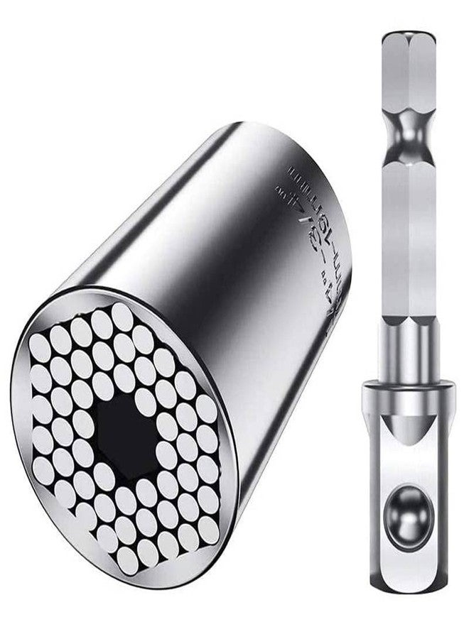 KBZONE Wrench Tool Kit, Universal Torque Wrench Head Set Socket Sleeve 7-19mm Power Drill Ratchet Bushing Spanner Key Magic Grip Multi Hand Tools - Image 1